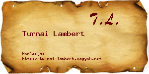 Turnai Lambert névjegykártya